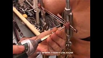 torture bound tied pain needle tits breasts