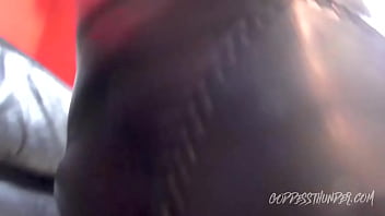 big ass babe on the black mans dick suck it