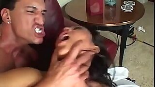 asian girl getting her hairy pussy fucked with vibrator and strapon on the bed in the room