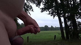 skinny cute black girl anal fucks naked in a small park